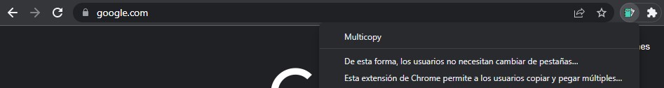 Extensión de Multicopy en Google Chrome (Captura)