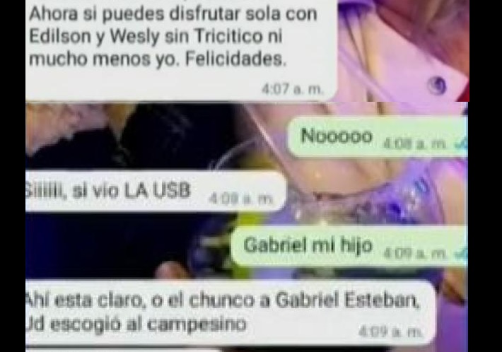 Chat de WhatsApp entre Gabriel y Consuelo sobre su pequeño hijo. Esteban. | FOTO: Facebook