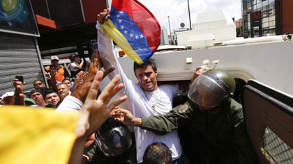 El 18 de febrero de 2014 la dictadura chavista encarceló a Leopoldo López (Reuters)