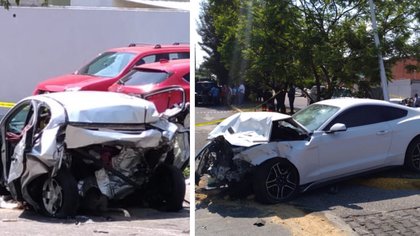 El automóvil donde viajaban las dos personas que perdieron la vida  y el vehículo que presuntamente manejaba Maleck (Foto: Especial)