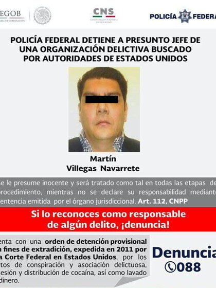 Martín Villegas Navarrete fue extraditado a EEUU en 2018 (Foto: Twitter@Tids_tweet)