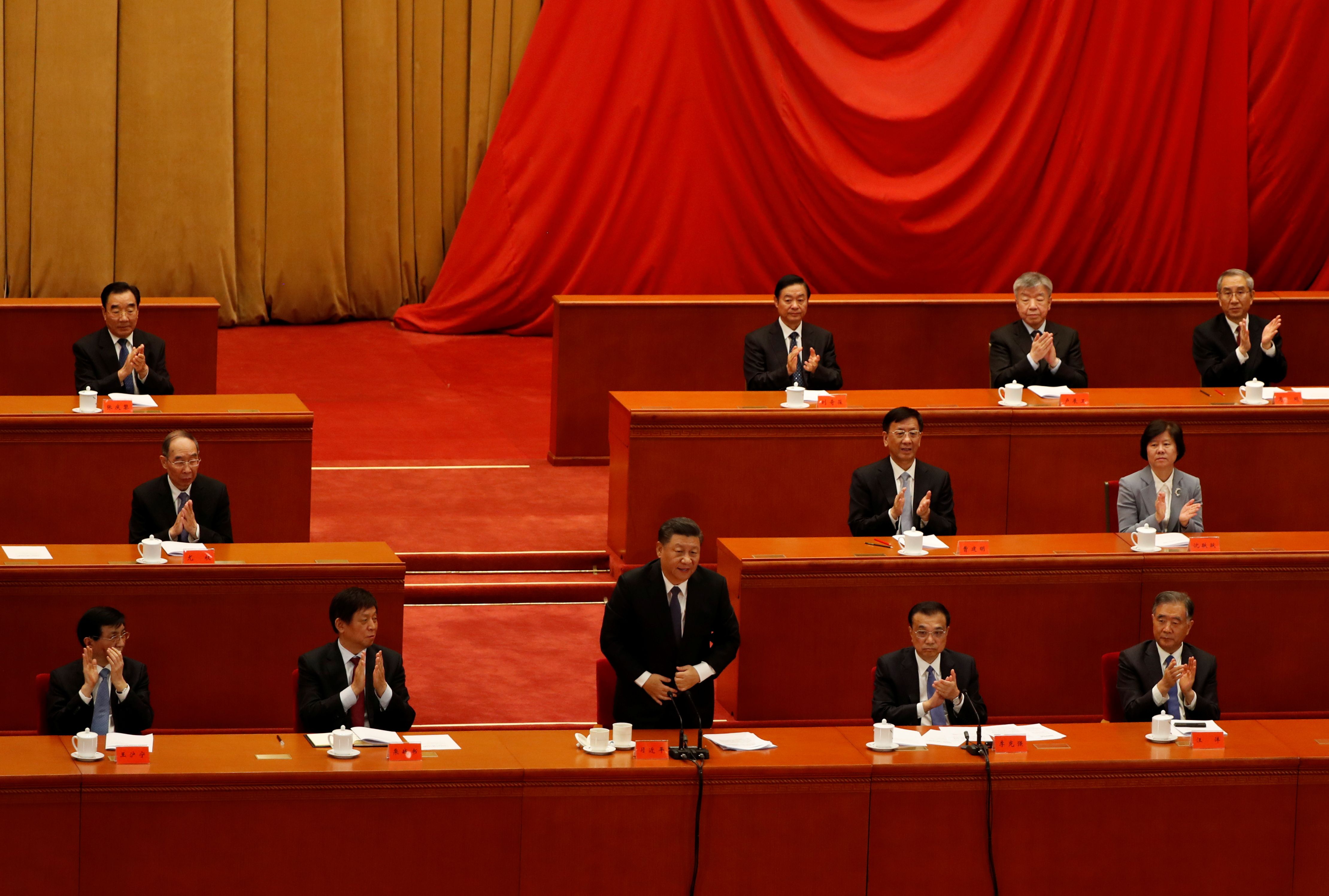 Xi Jinping en el 70° aniversario de la Guerra de Corea. REUTERS/Carlos Garcia Rawlins