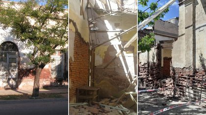 La casa de Puig, antes y después de la demolición (Facebook Patricia Bargero)