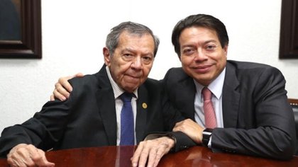Porfirio Muñoz Ledo y Mario Delgado (Foto: Twitter/Mariodelgado)
