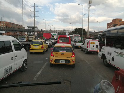 Congestión vehicular en Bogotá.