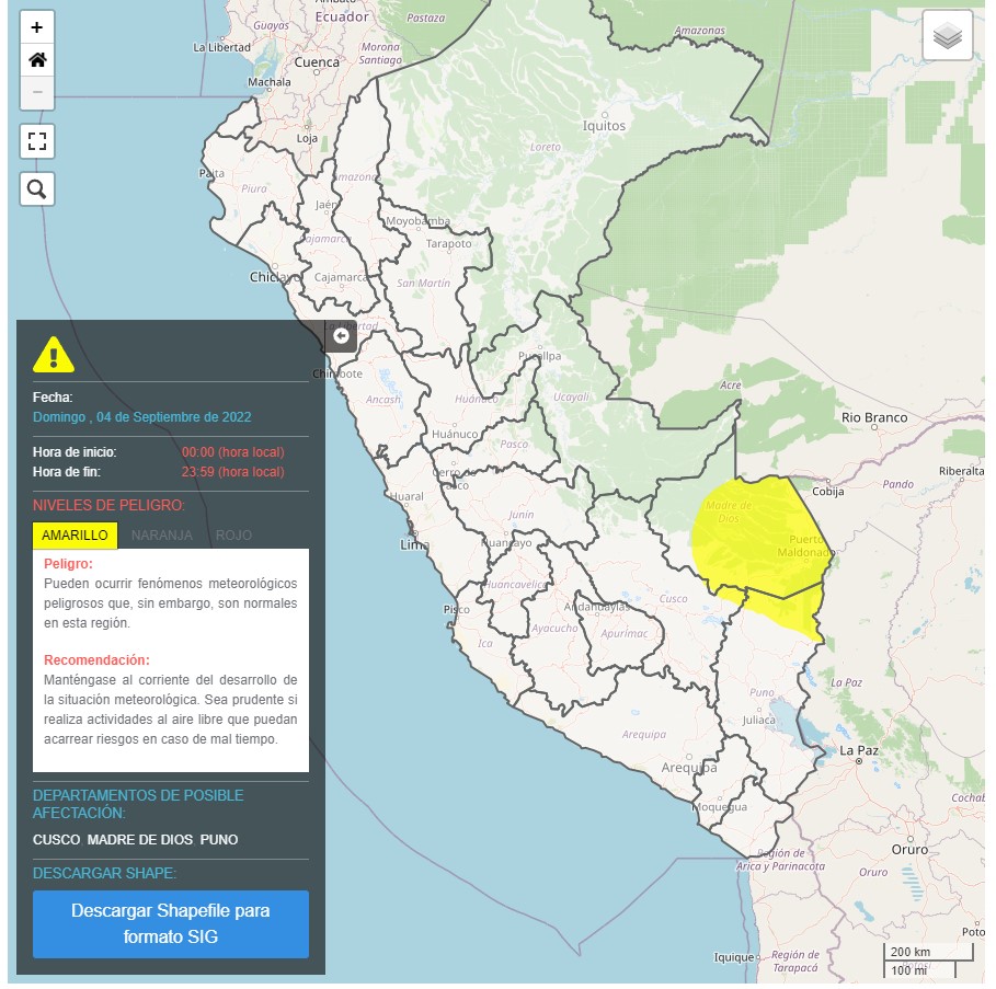 Detalles del friaje en la selva peruana